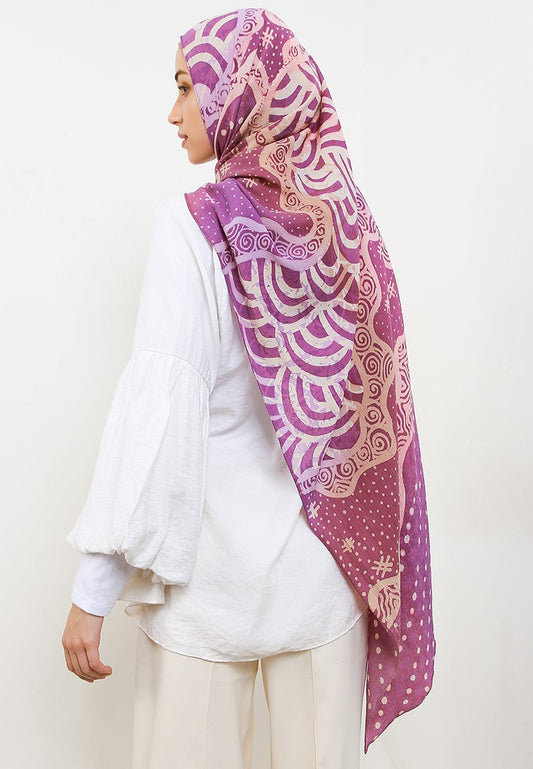 Batik Shawl: Light Mulberry