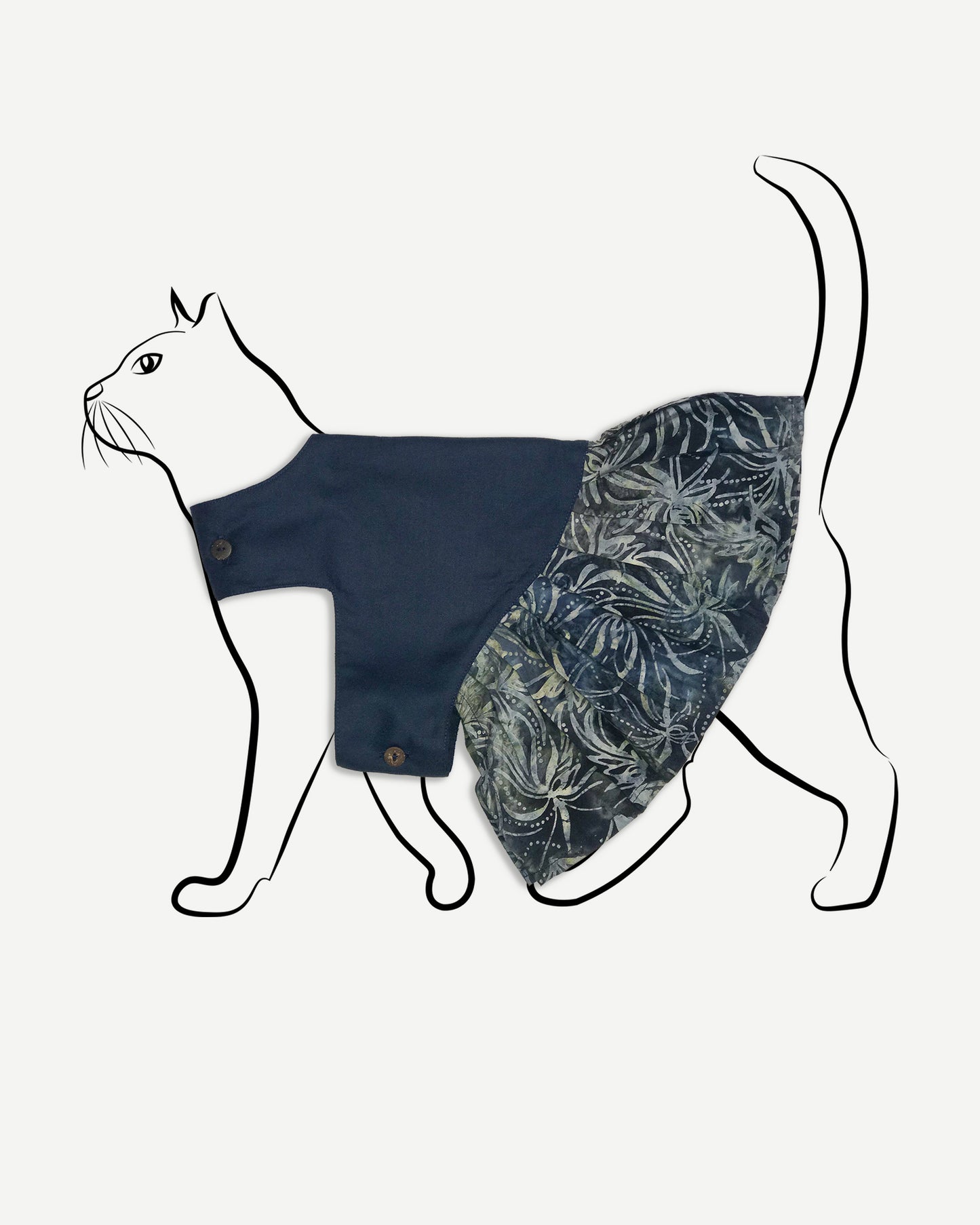 Female: Cat Kurung in Navy