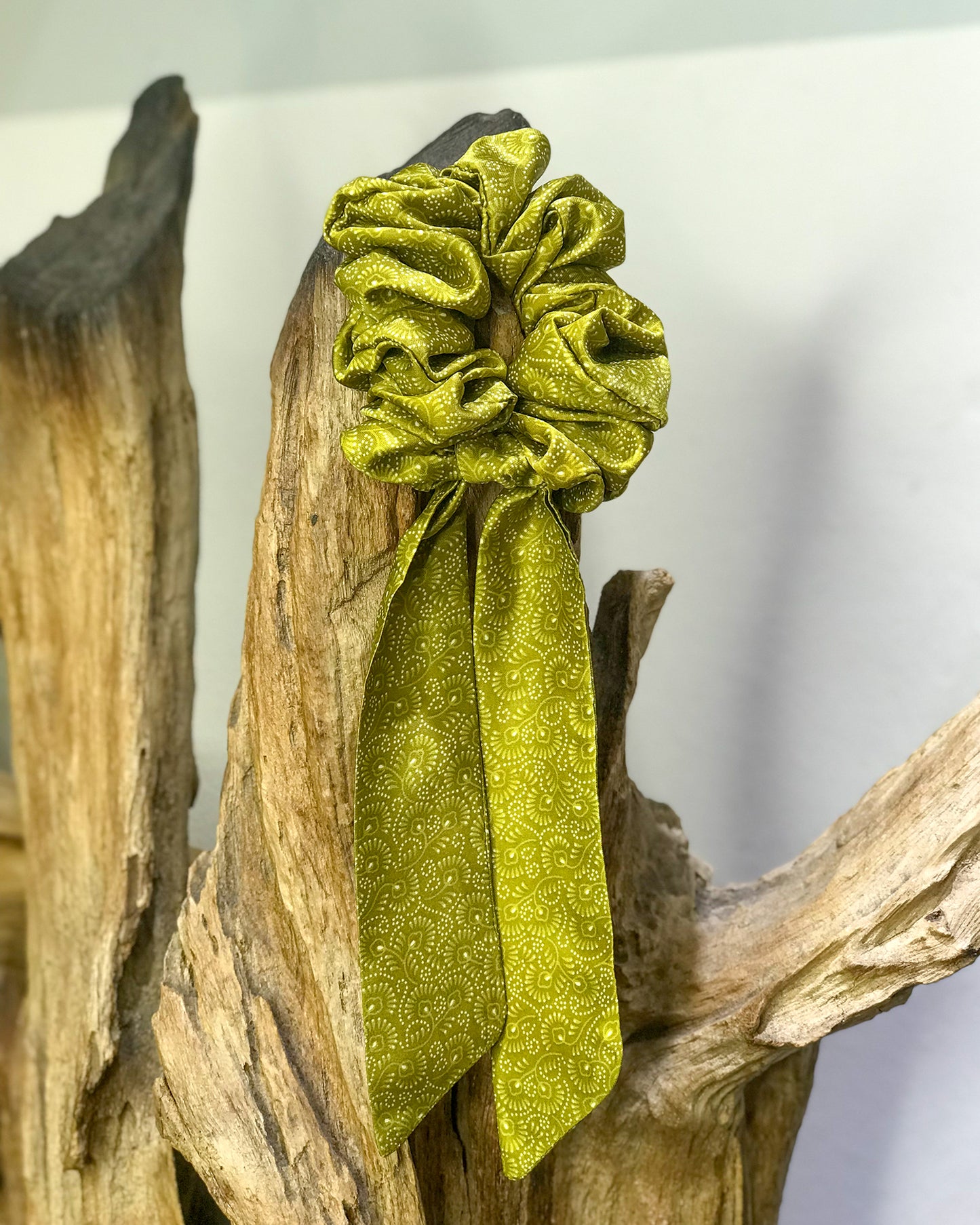 Batik Scrunchie: Pure Lime