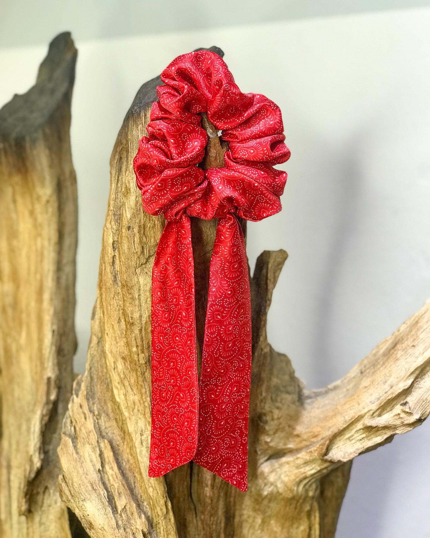 Batik Scrunchie: Pure Red