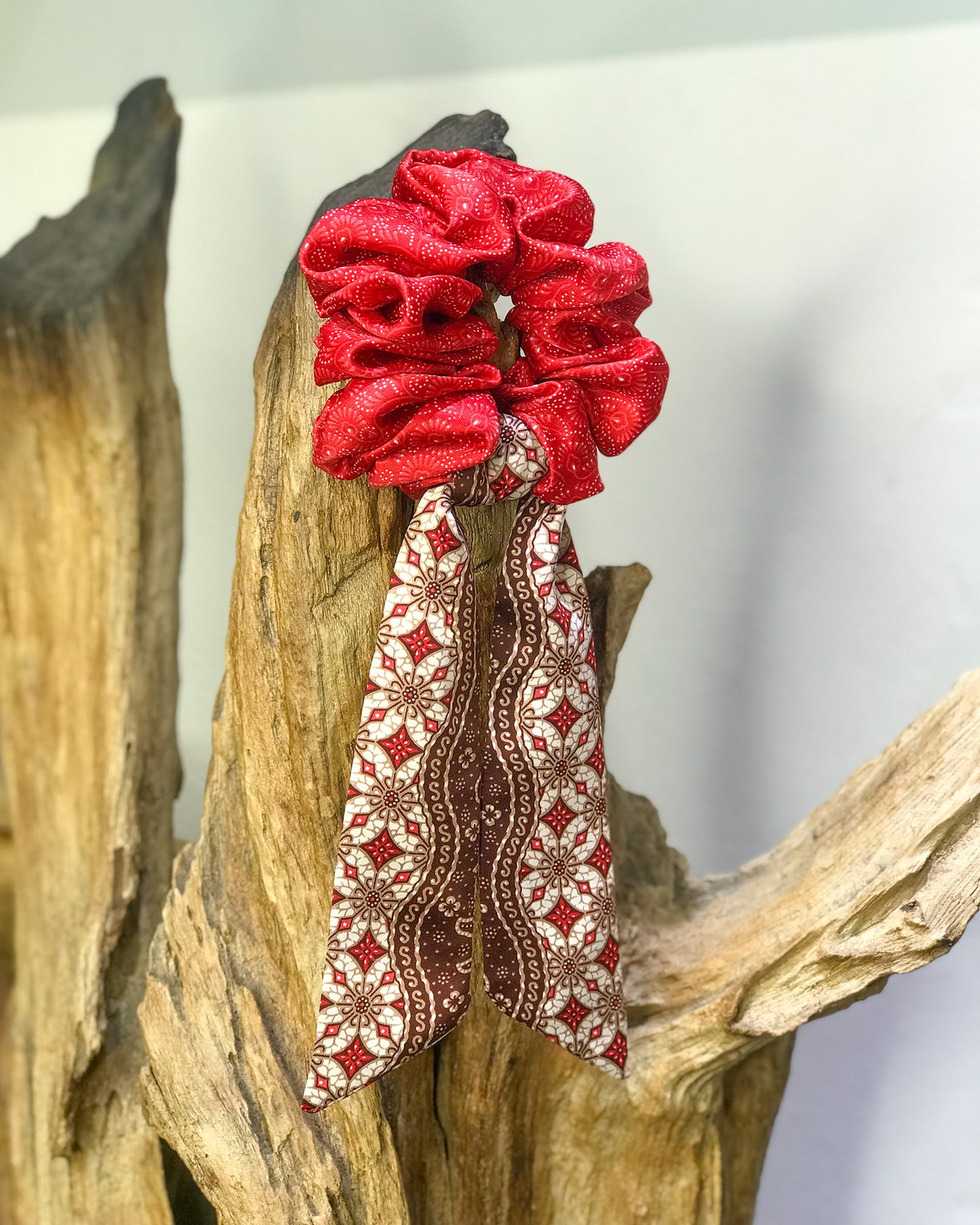 Batik Scrunchie: Red