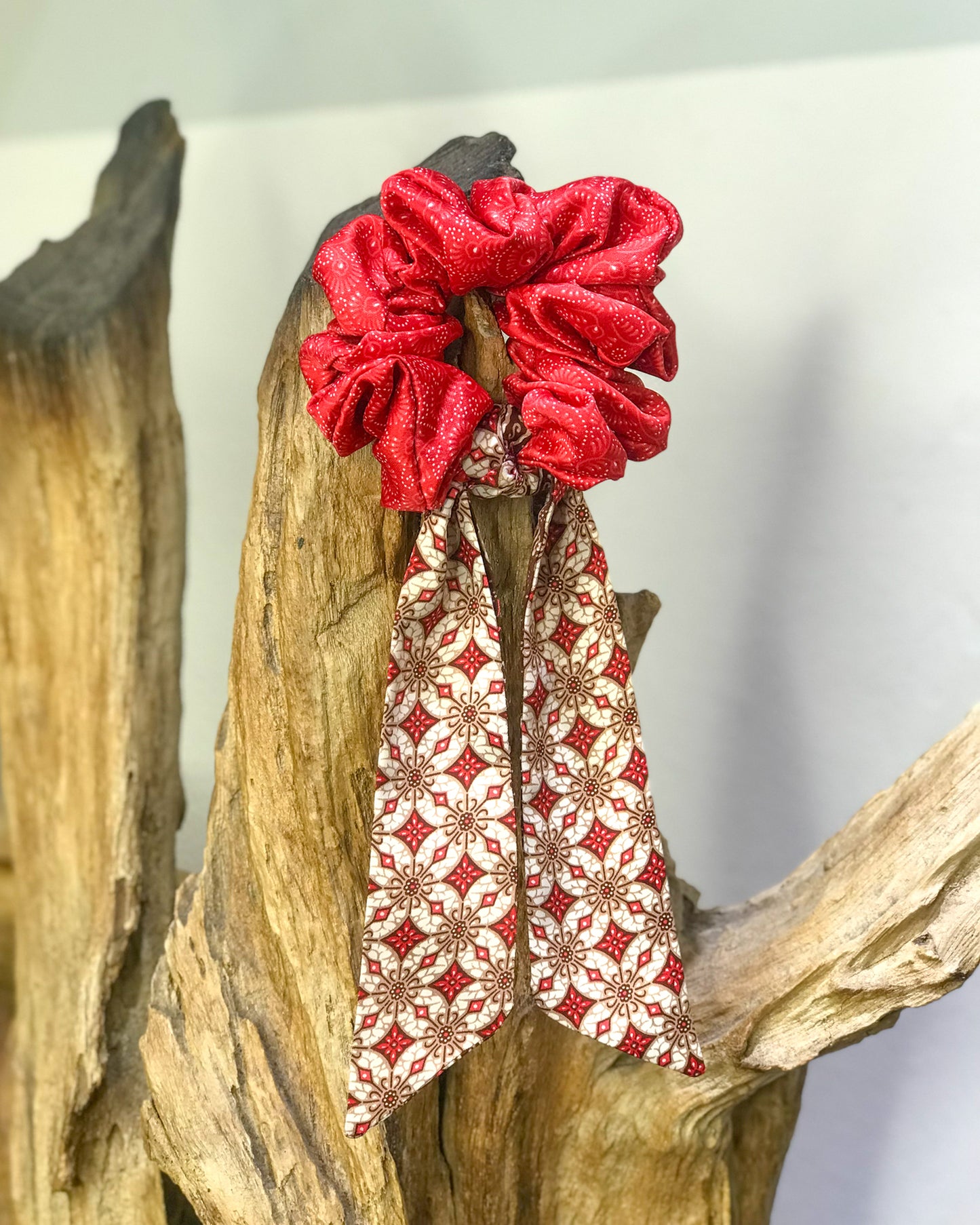 Batik Scrunchie: Red