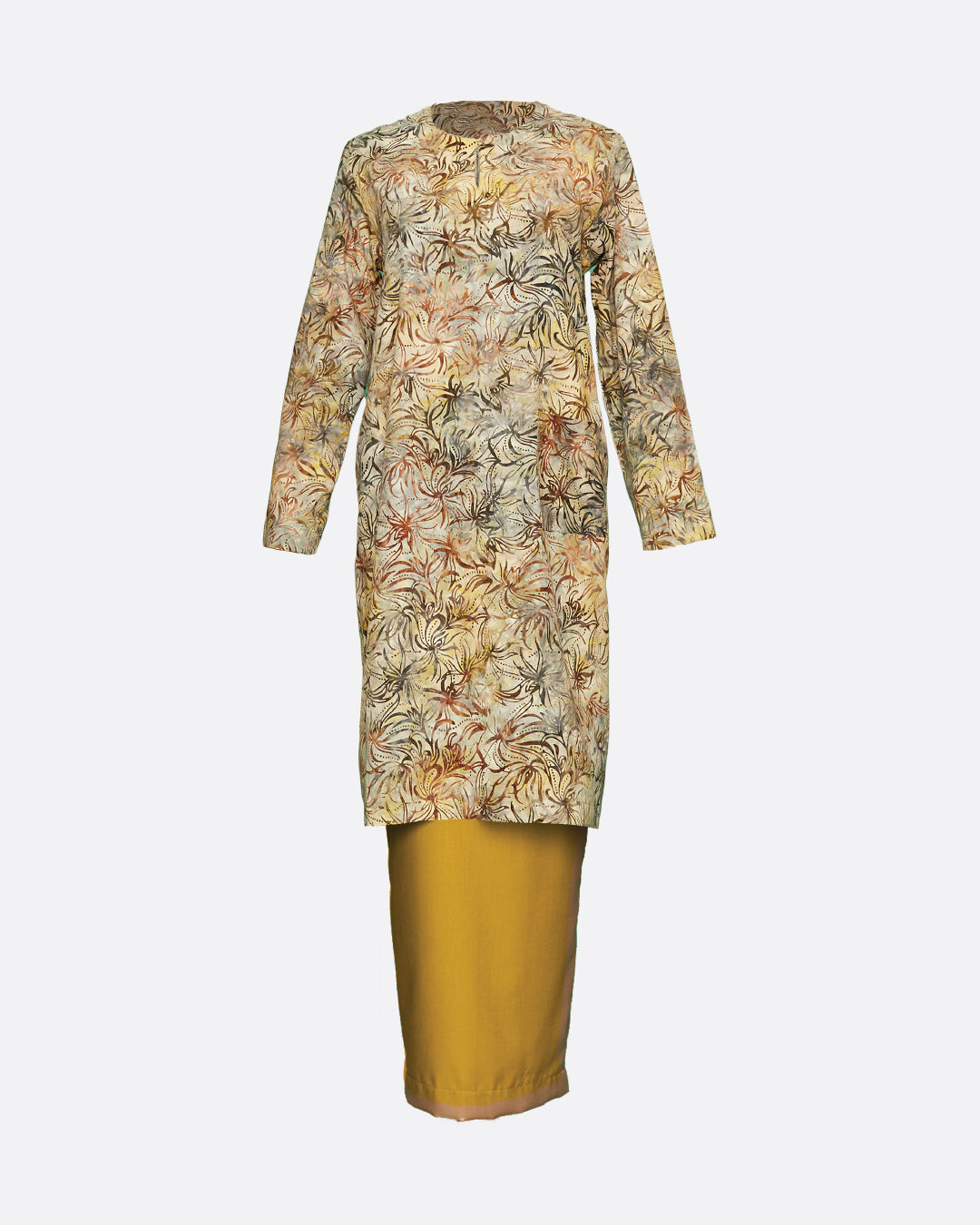 Women: Flowerdot Kurung (Light), Mustard Skirt