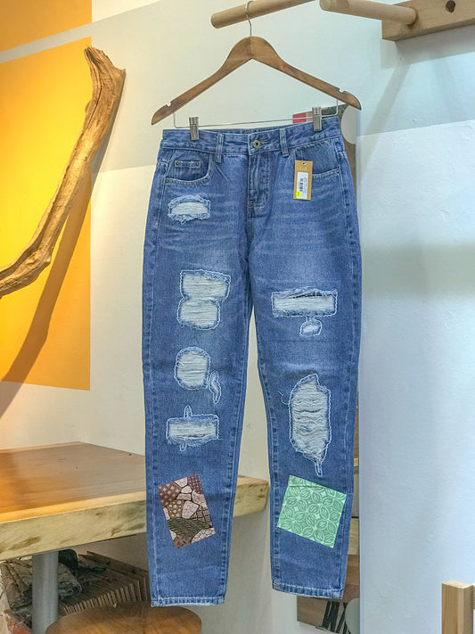 Batik Patch Jeans (Women's Fit): W08