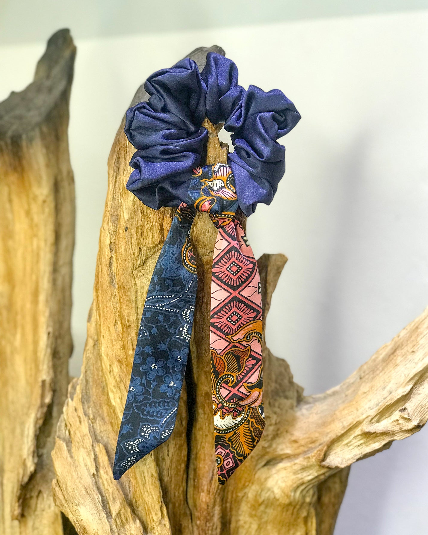 Batik Scrunchie: Navy