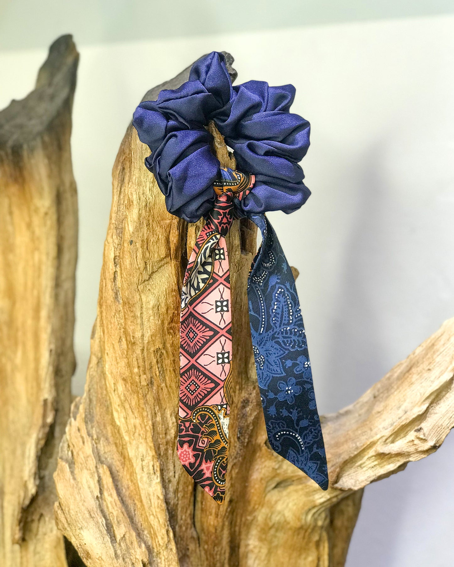 Batik Scrunchie: Navy