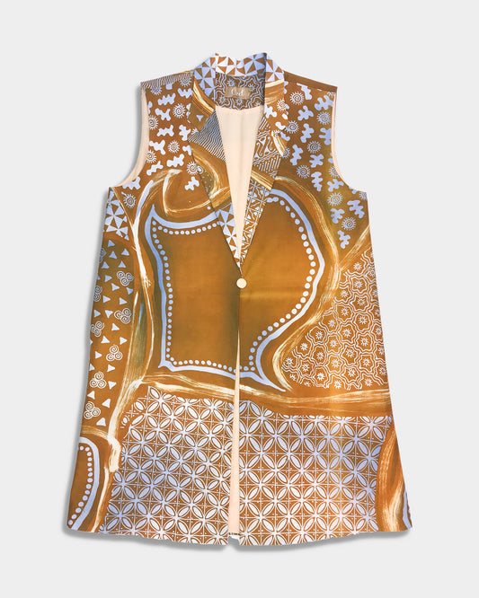 Sleeveless Peacoat: Golden Mirage