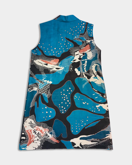 Sleeveless Peacoat: Cracked Illusion