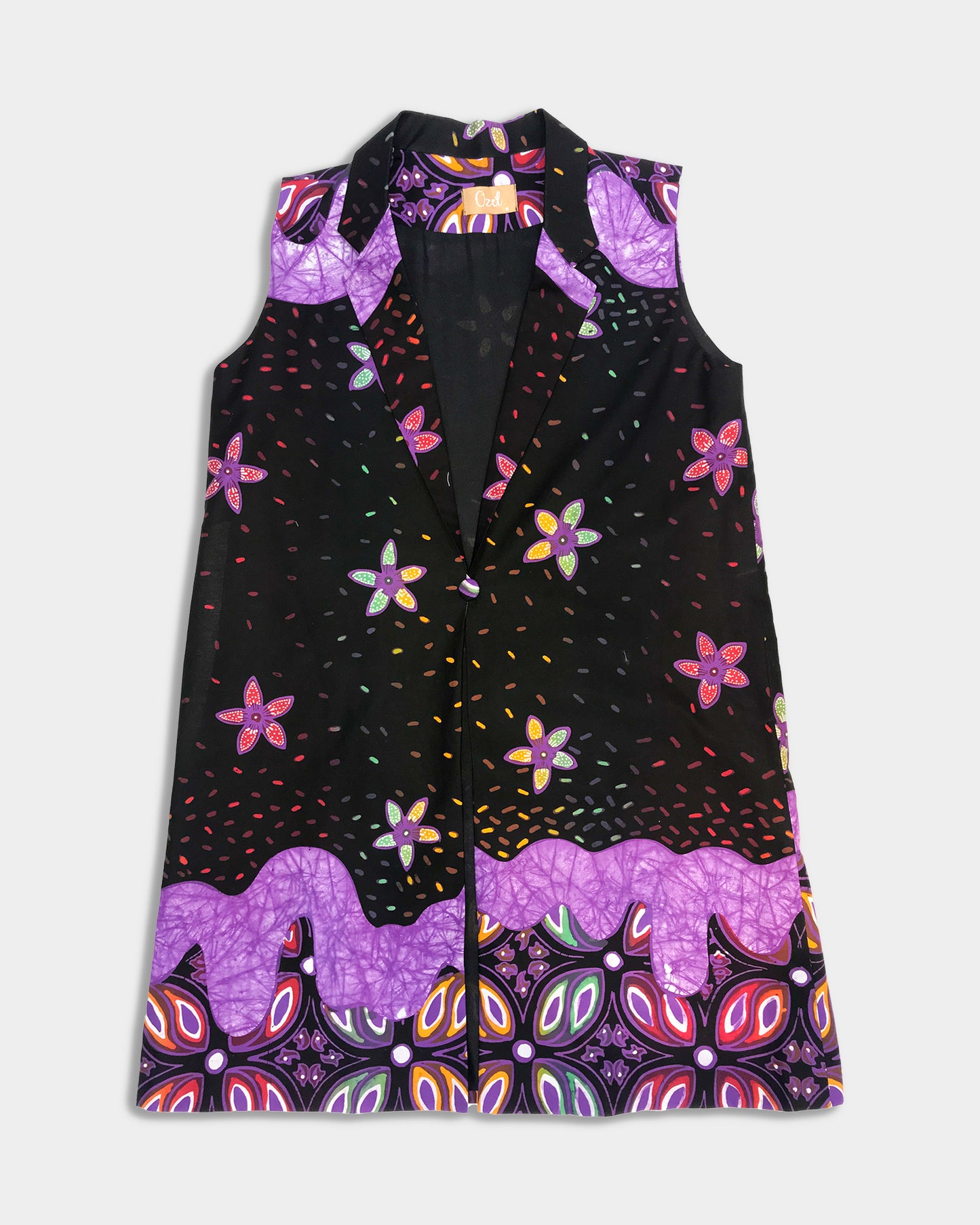 Sleeveless Peacoat: Flower Specks